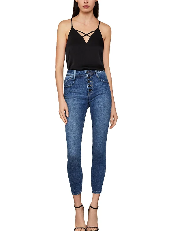 Urban Sense Womens High Rise Skinny Cropped Jeans