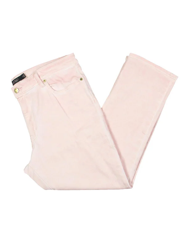 Cool Summer Womens High Rise Stretch Straight Leg Jeans