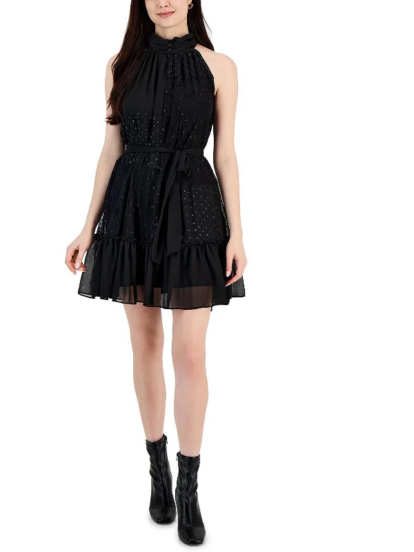 Elegant And Casual Womens Lace Halter Cocktail and Party Dress