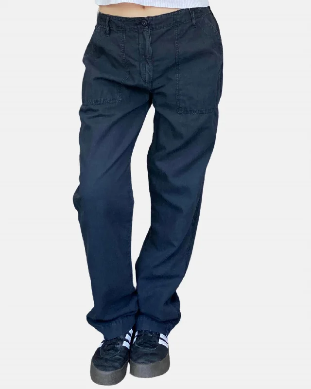 Simple Solid Color Women's Patti Woven Pants In Antracite