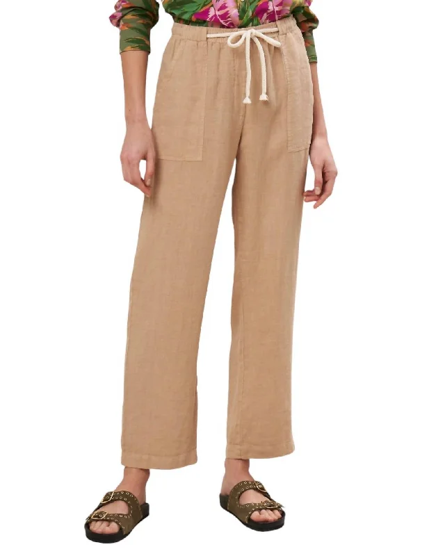 Casual Street Women's Poma Woven Pants In Raffia