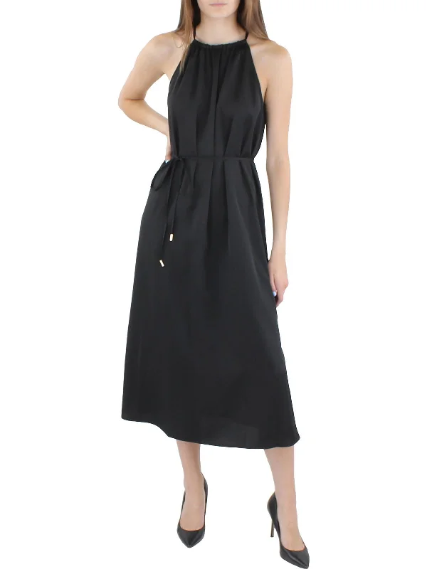 Carefree Womens Satin Long Midi Dress