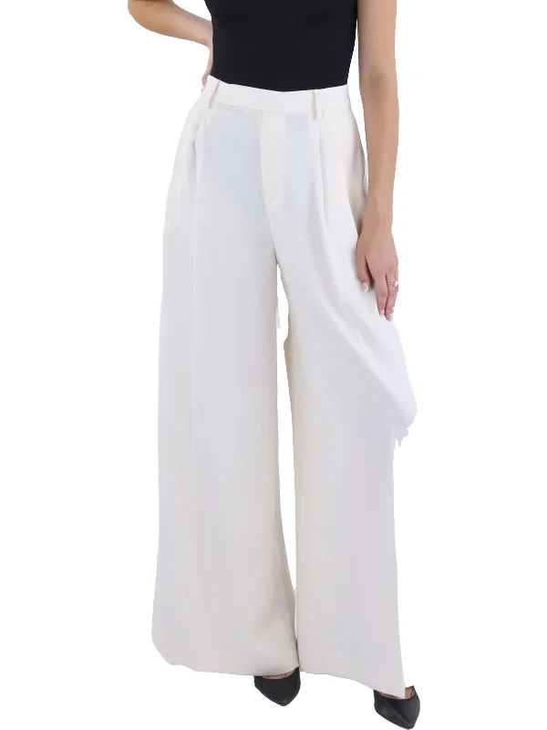 Personalized Clothing Womens Satin Wide Leg Dress Pants