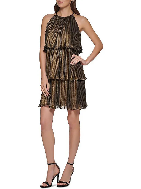 Elegant Style Womens Tiered Mini Cocktail and Party Dress