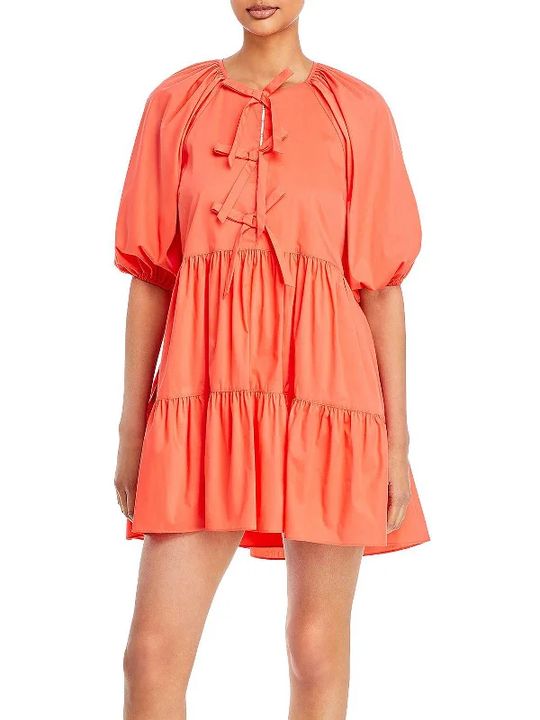Cool Summer Womens Tiered Mini Fit & Flare Dress