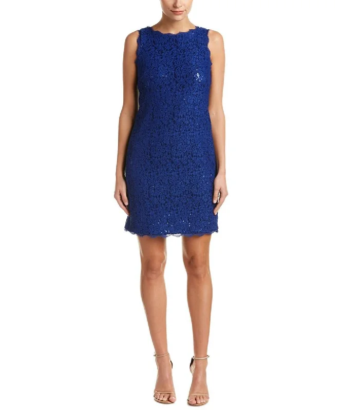 College Style Adrianna Papell - Lace Scalloped Sheath Dress 41929990SC
