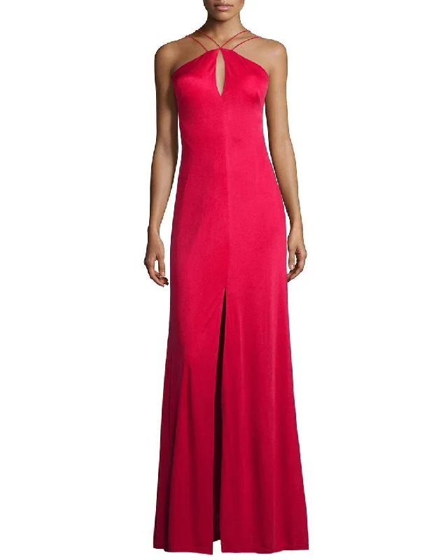 Fashion Elements Aidan Mattox - 54470480SC Halter Neck Jersey Sheath Dress