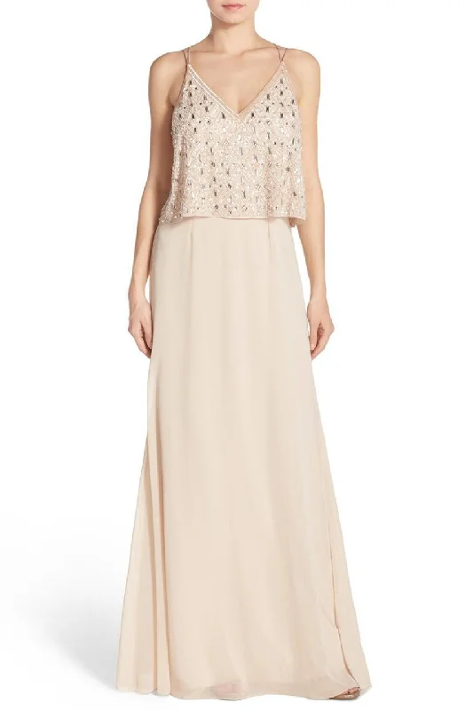 Embroidered Letters Aidan Mattox - Spaghetti Strap Jewel Embellished Dress 54469340SC Embroidered Letters Aidan Mattox - Spaghetti Strap Jewel Embellished Dress 54469340SC