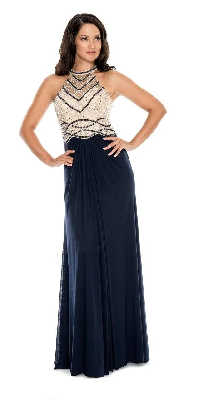 Street Fashion Decode 1.8 - Geo-Motif Illusion Halter Neck Evening Dress 183986SC