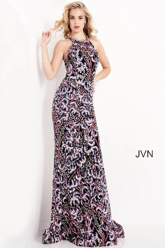 Youthful Jovani 05748 Embellished Open Back Prom Dress