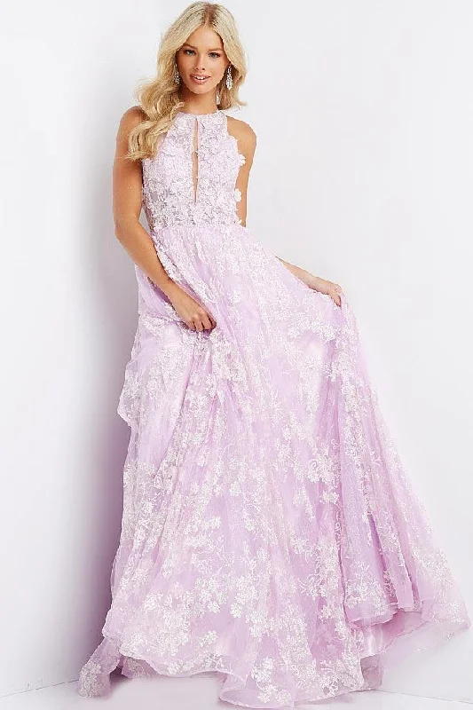 Elegant And Noble Jovani 08567 Long Sleeveless Embellished Prom Gown