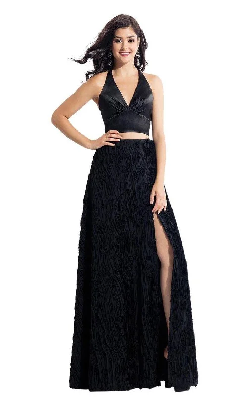 End Of The Year Rachel Allan Prom Halter Two Piece Long Dress 6145